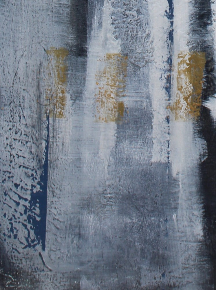 large abstract canvas artwork titled, Blue Steel